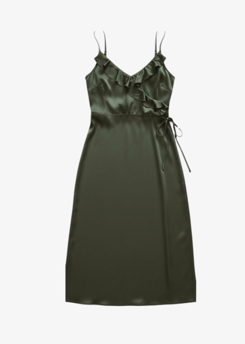 Ruffle Cami Midi Dress in Forest from BELLA DAHL at Edito boutique