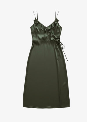 Ruffle Cami Midi Dress in Forest from BELLA DAHL at Edito boutique