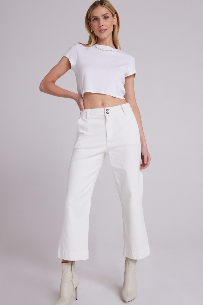 Saige Wide Leg Crop Pant in White from Bella Dahl