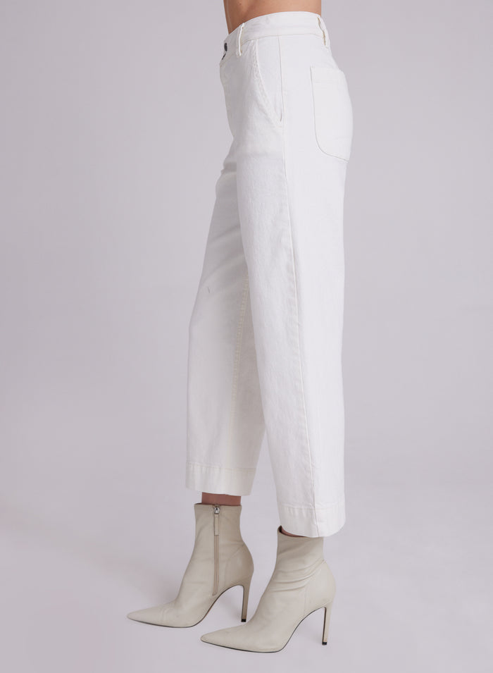 Saige Wide Leg Crop Pant in White from Bella Dahl