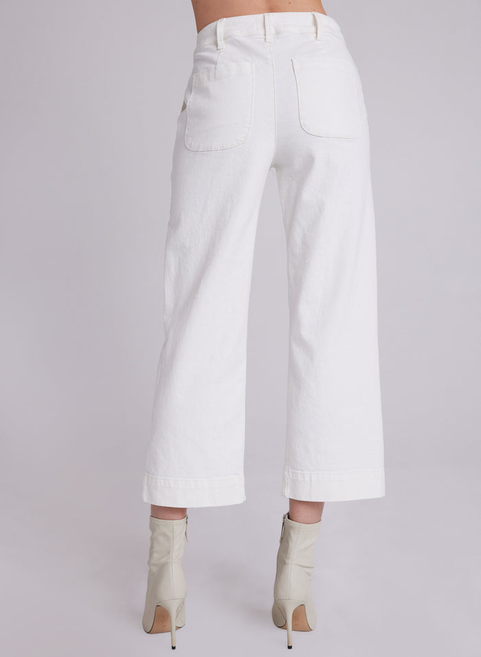 Saige Wide Leg Crop Pant in White from Bella Dahl