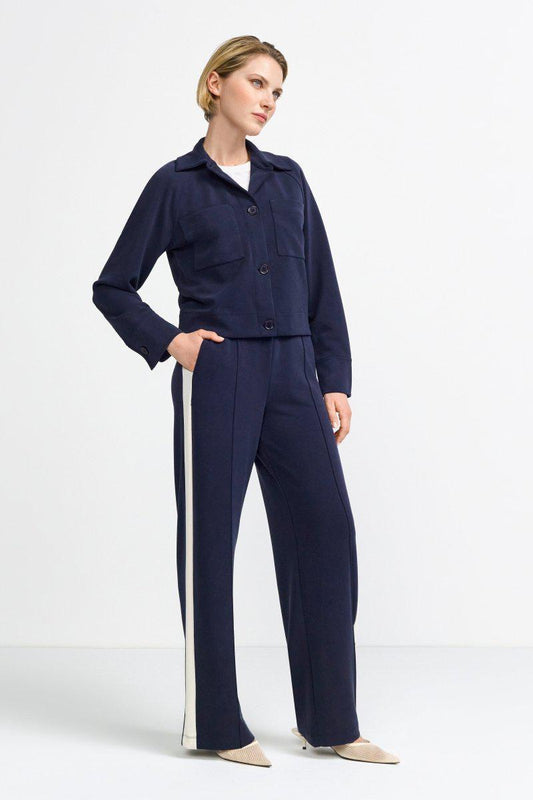 Scuba Wide Leg Pant in Midnight from Rich & Royal