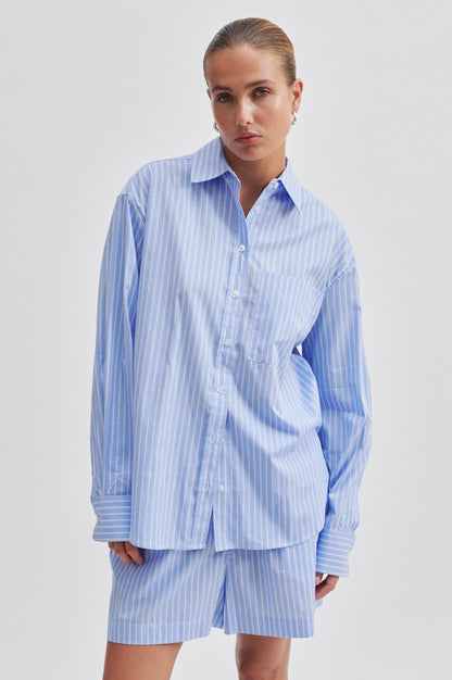 Second Female Amale Shirt in Light Blue Stripes