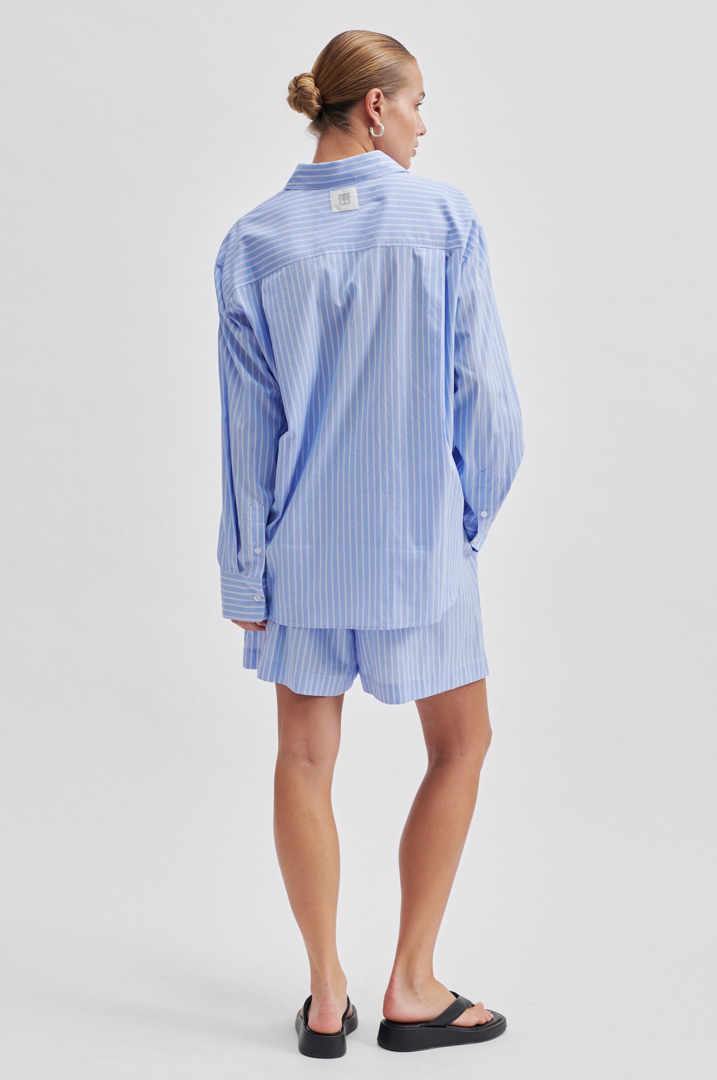 Second Female Amale Shirt in Light Blue Stripes