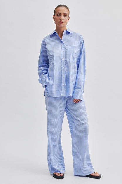 Second Female Amale Shirt in Light Blue Stripes