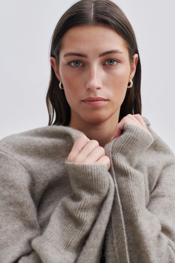 Second Female Brook Knit Cape in Cream