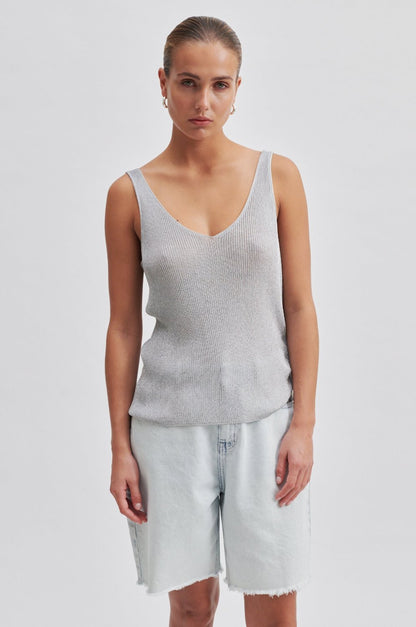 Second Female Ellia Knit Tank in Silver