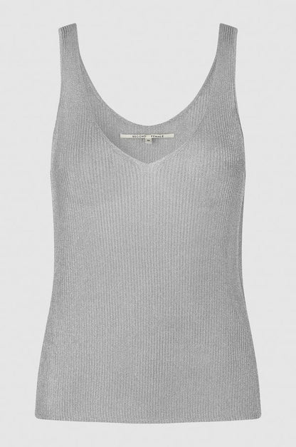 Second Female Ellia Knit Tank in Silver