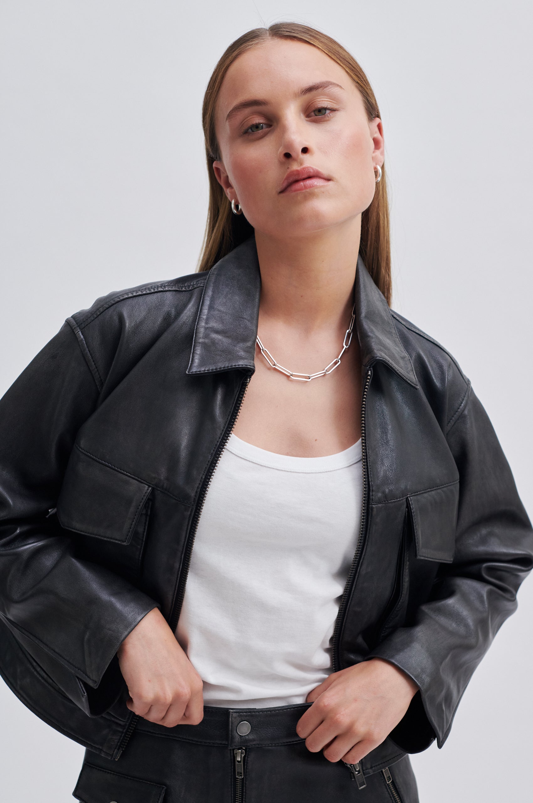 Second Female Lato Jacket in Black Leather