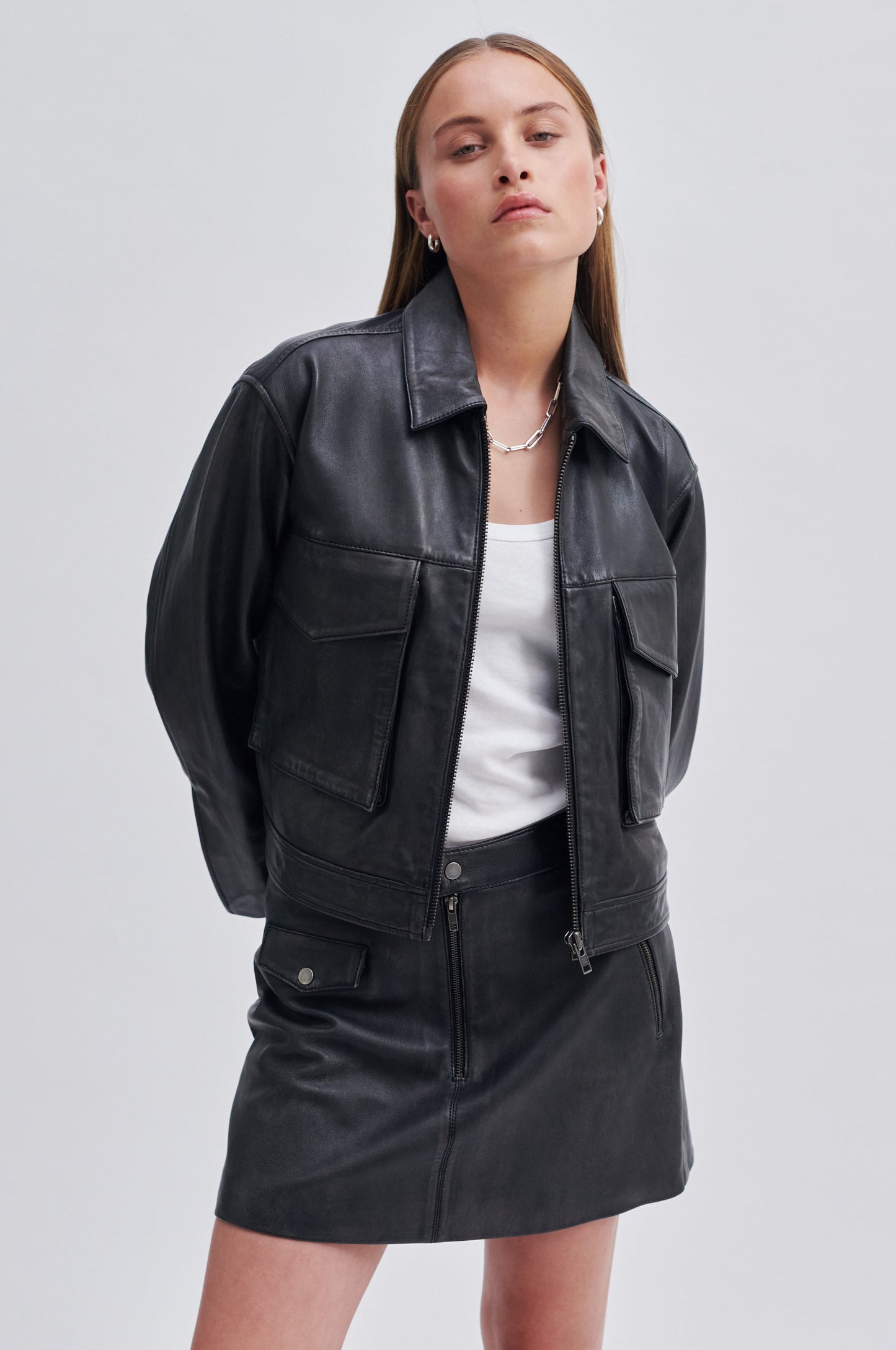 Second Female Lato Jacket in Black Leather