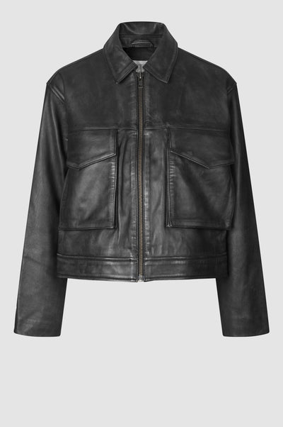 Second Female Lato Jacket in Black Leather