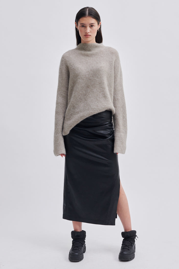 Second Female Seema Skirt in Black Faux Leather