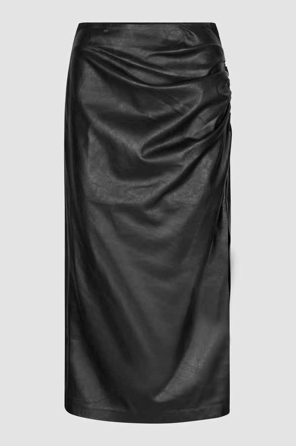 Second Female Seema Skirt in Black Faux Leather