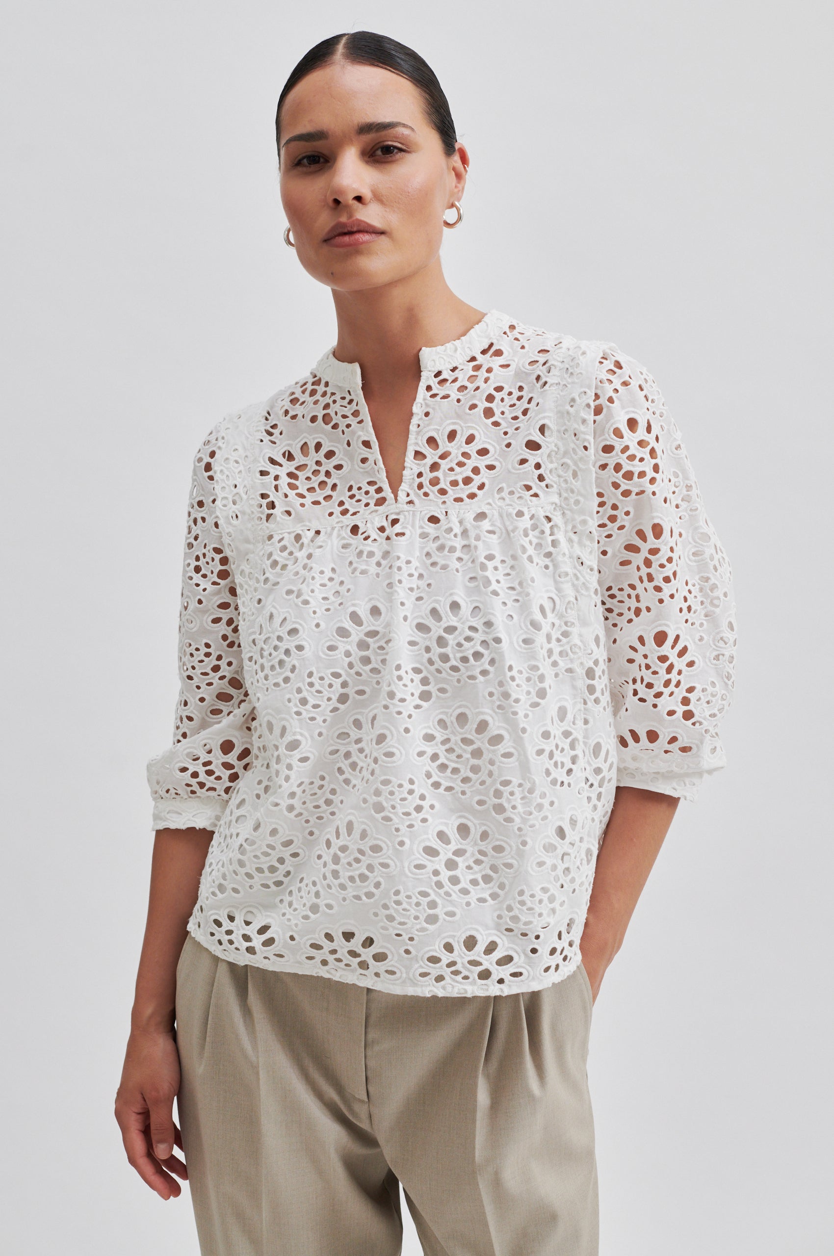 Second Female Stefanie Blouse in White Broderie