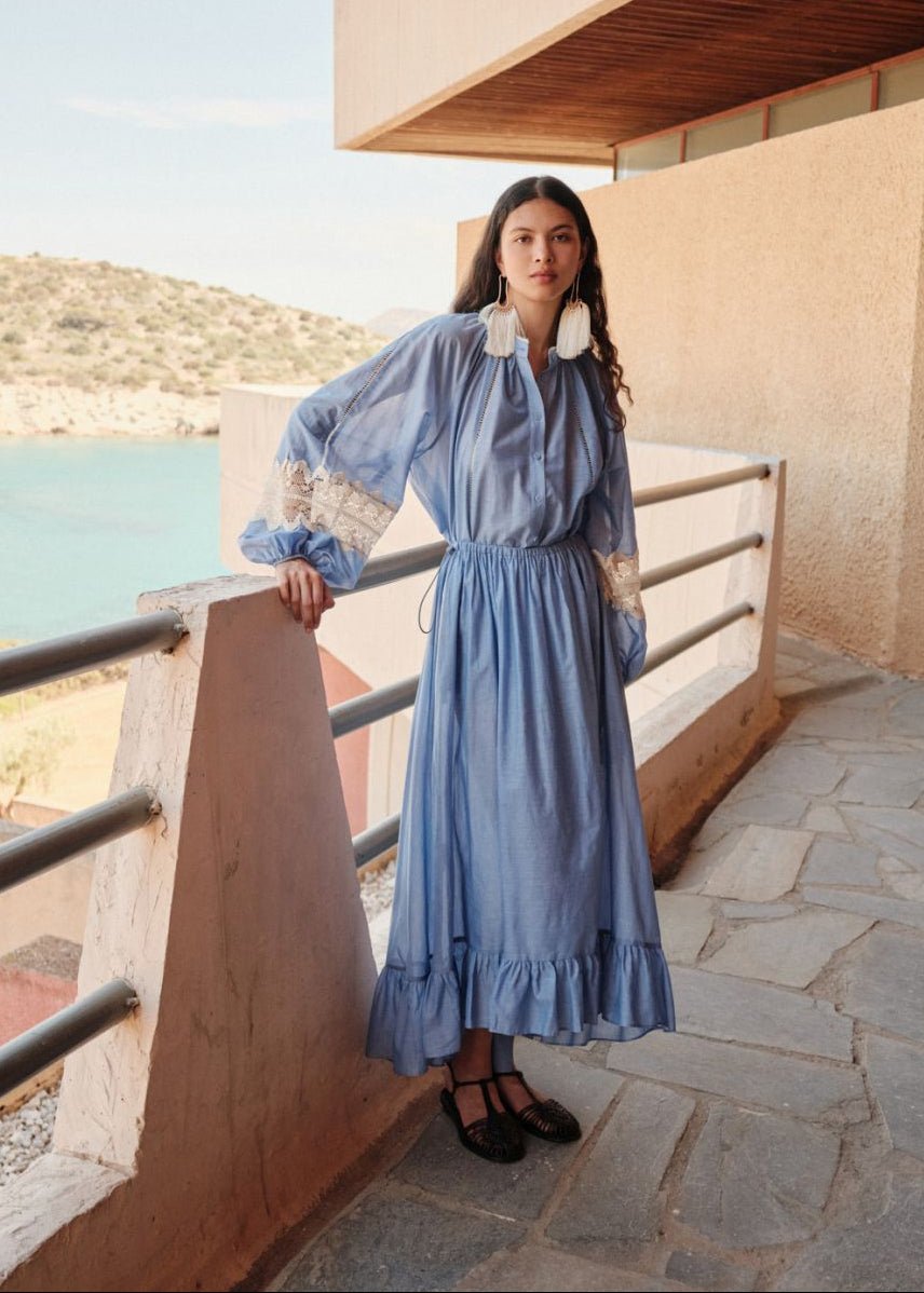 Secret Lace Blouse in Blue from DEVOTION TWINS at Edito Boutique