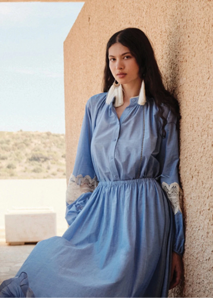 Secret Lace Blouse in Blue from DEVOTION TWINS at Edito Boutique
