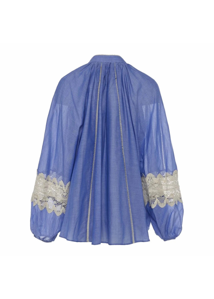 Secret Lace Blouse in Blue from DEVOTION TWINS at Edito Boutique