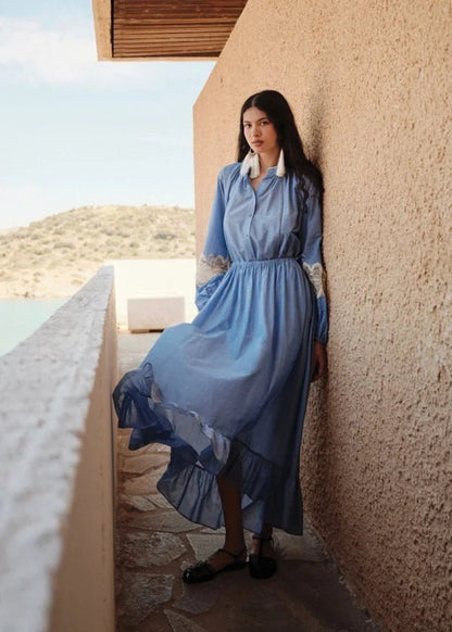 Secret Lace Blouse in Blue from DEVOTION TWINS at Edito Boutique