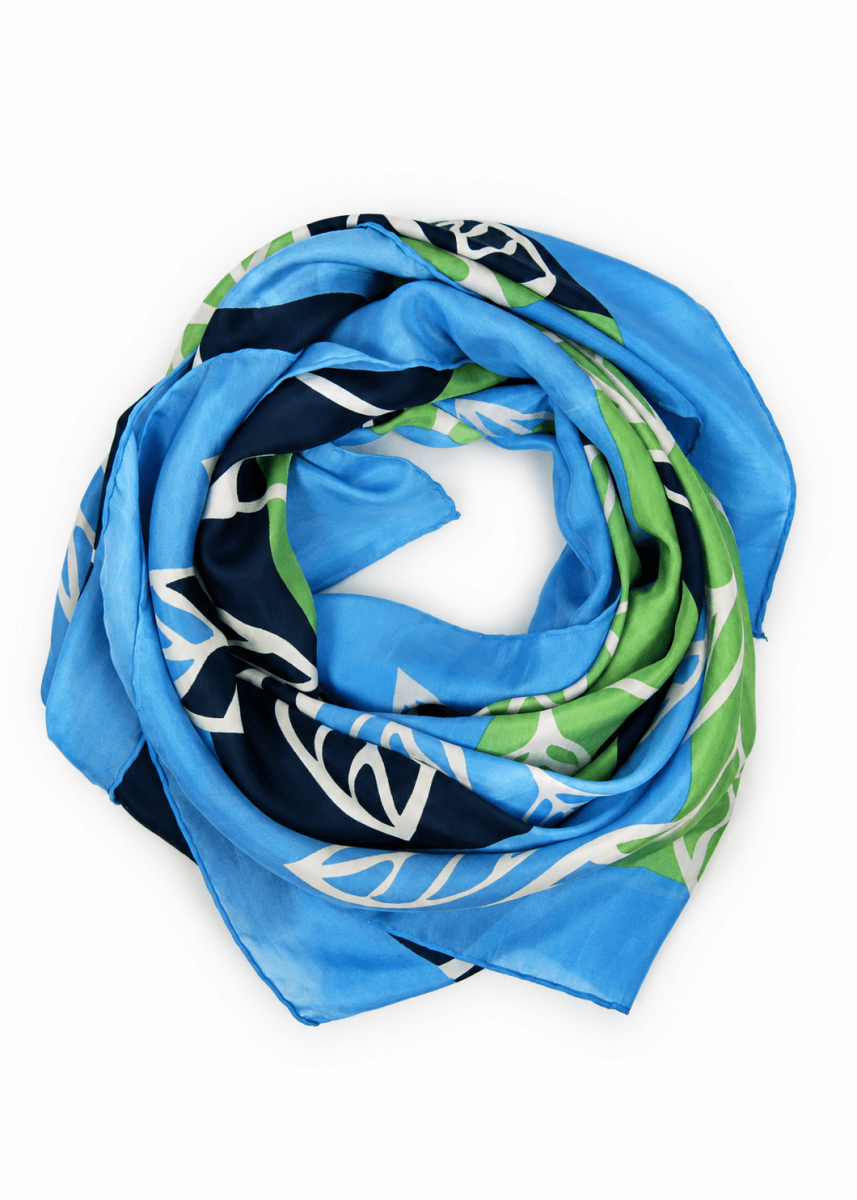Selva Silk Scarf in Green from LES BELLES VAGABONDES at Edito Boutique