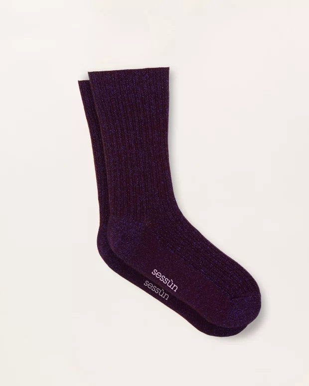 Sessun Sokini Lurex Socks in Purple