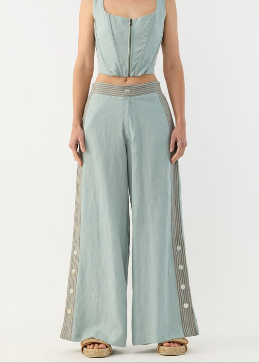 Seven Linen Pant in Mint from FLANNEL at Edito boutique