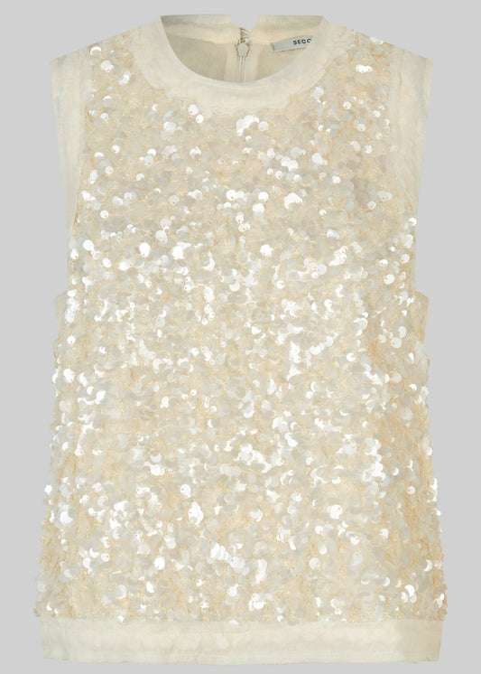 Shiny Top in Tofu from SECOND FEMALE at Edito boutique