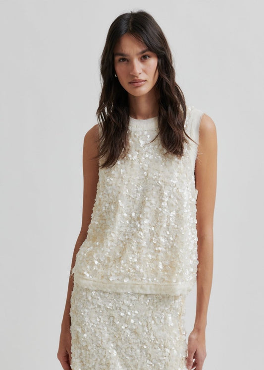 Shiny Top in Tofu from SECOND FEMALE at Edito boutique