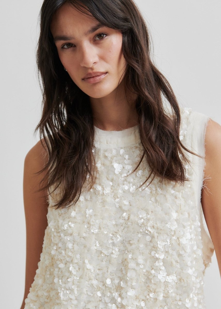 Shiny Top in Tofu from SECOND FEMALE at Edito boutique