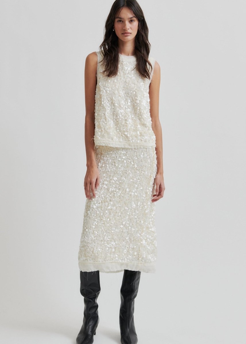Shiny Top in Tofu from SECOND FEMALE at Edito boutique
