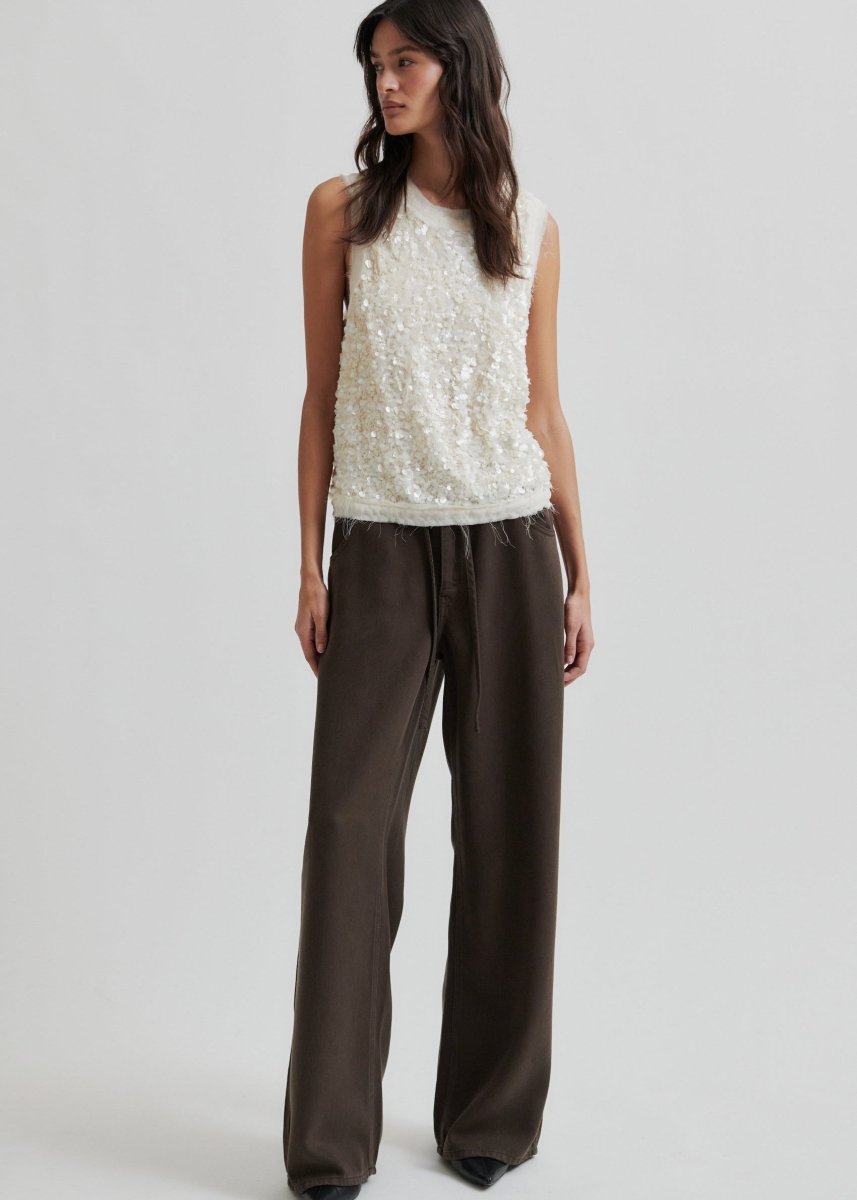 Shiny Top in Tofu from SECOND FEMALE at Edito boutique