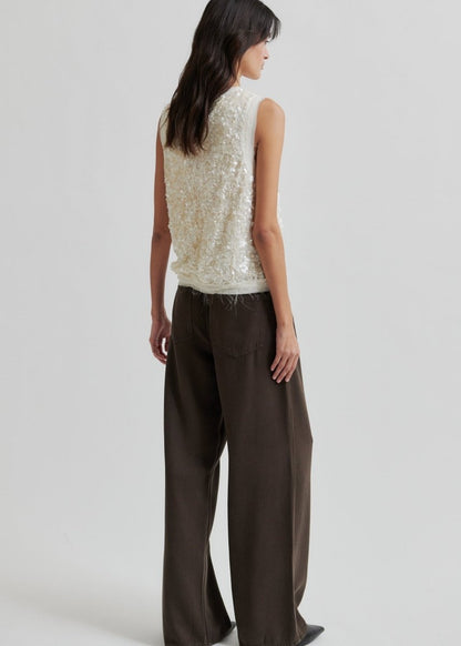 Shiny Top in Tofu from SECOND FEMALE at Edito boutique
