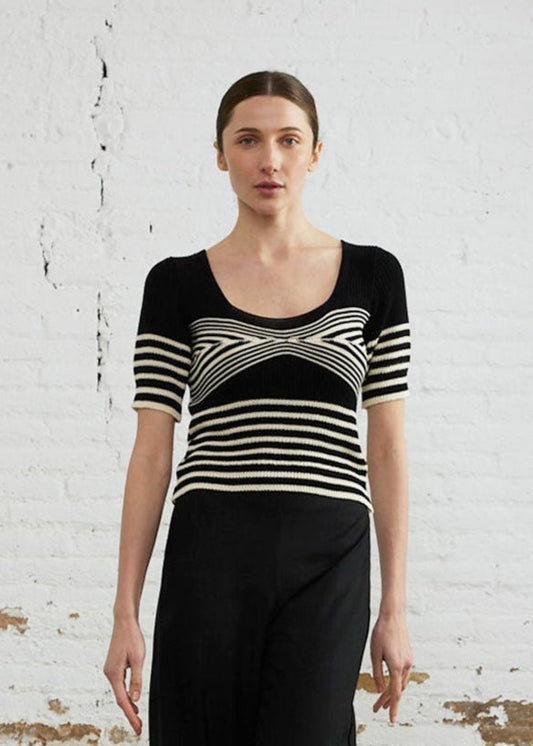 Short Sleeves Sweater in Black from SITA MURT at Edito boutique