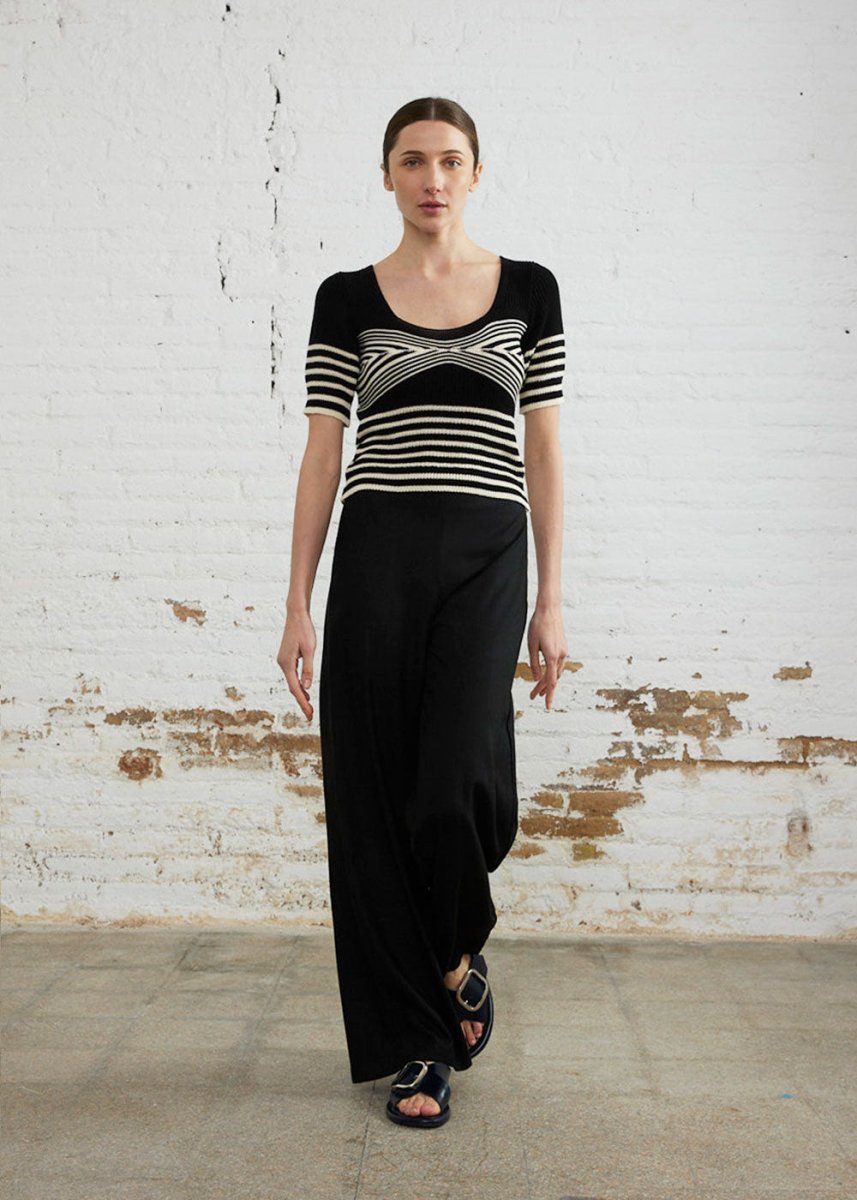 Short Sleeves Sweater in Black from SITA MURT at Edito boutique