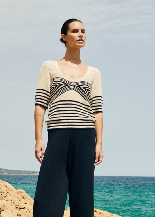 Short Sleeves Sweater in Ecru from SITA MURT at Edito boutique