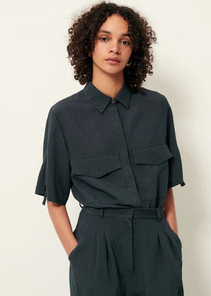 Simonin Shirt in Smoke Green from SESSUN at Edito boutique