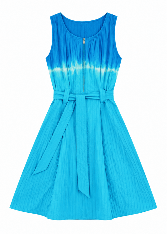 Singlet Zip Mini Dress in Turquoise from LUUDA at Edito Boutique