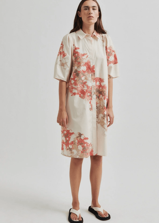 Sirmione Shirt Dress in Spiced Coral from SECOND FEMALE at Edito boutique