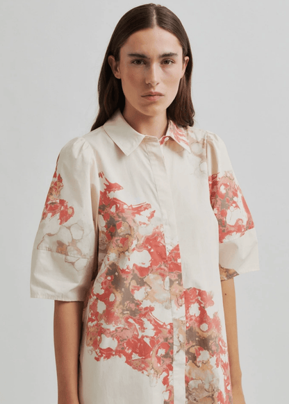 Sirmione Shirt Dress in Spiced Coral from SECOND FEMALE at Edito boutique
