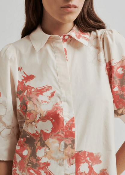 Sirmione Shirt Dress in Spiced Coral from SECOND FEMALE at Edito boutique