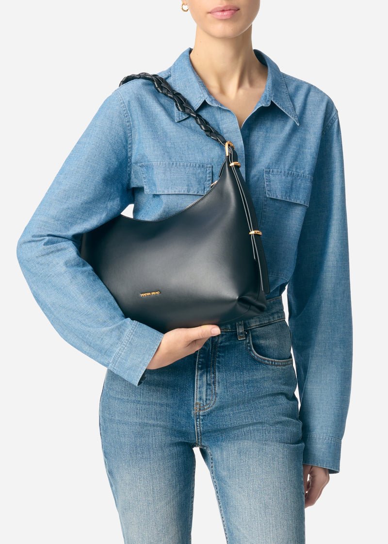 Small Jess Hobo Bag in Black from VANESSA BRUNO at Edito Boutique