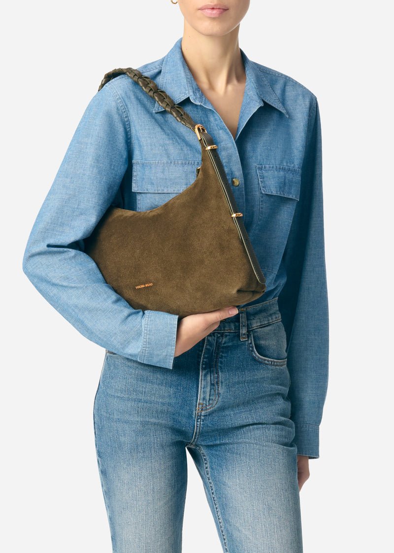 Small Jess Hobo Bag in Khaki from VANESSA BRUNO at Edito Boutique