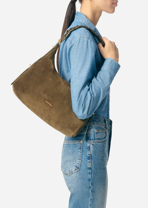 Small Jess Hobo Bag in Khaki from VANESSA BRUNO at Edito Boutique