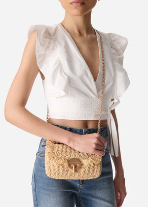 Small Raffia Moon Bag from VANESSA BRUNO at Edito Boutique