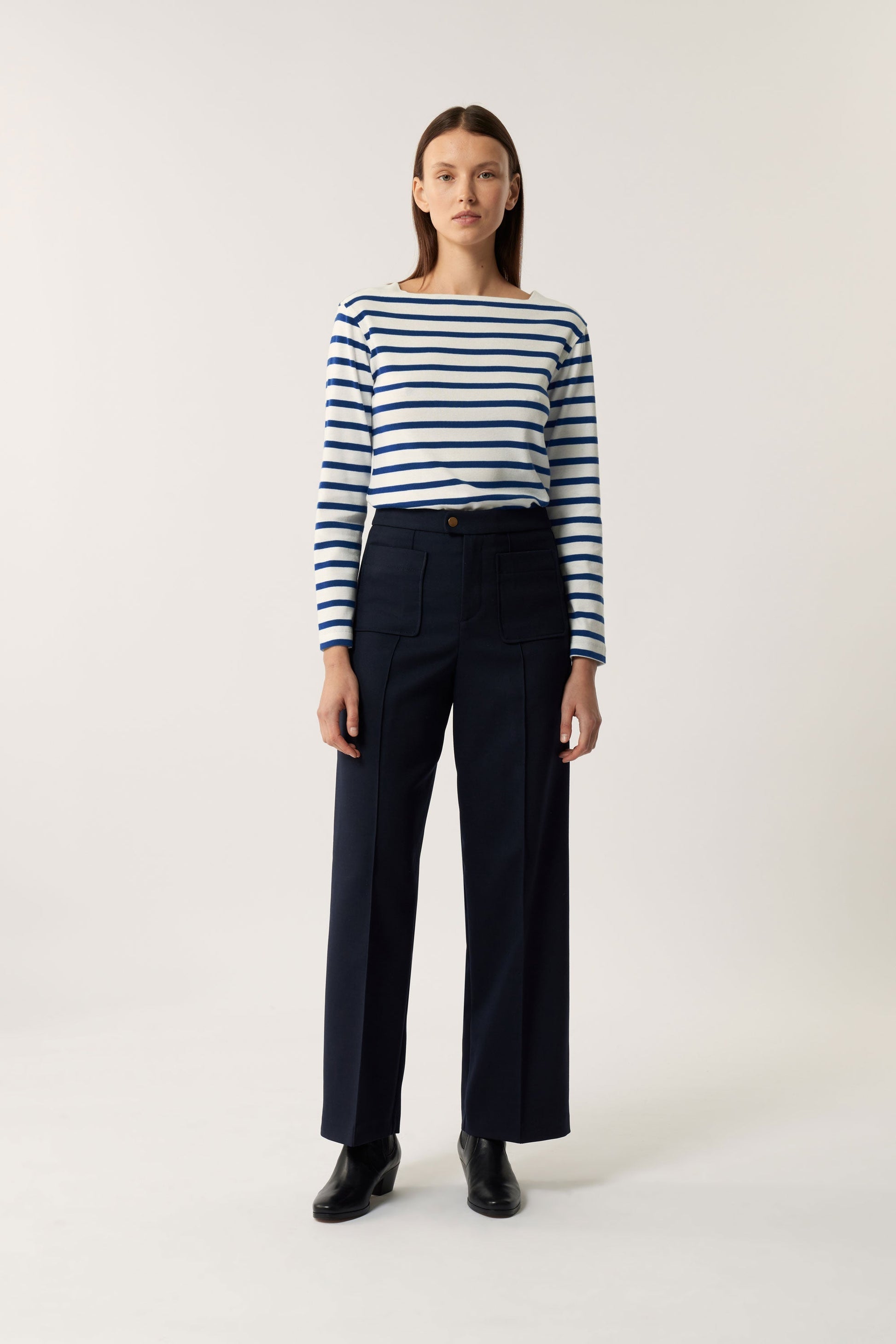 Soeur Katy Tee-Shirt White/Navy stripe