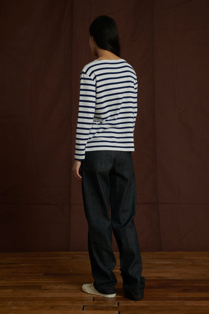 Soeur Katy Tee-Shirt White/Navy stripe