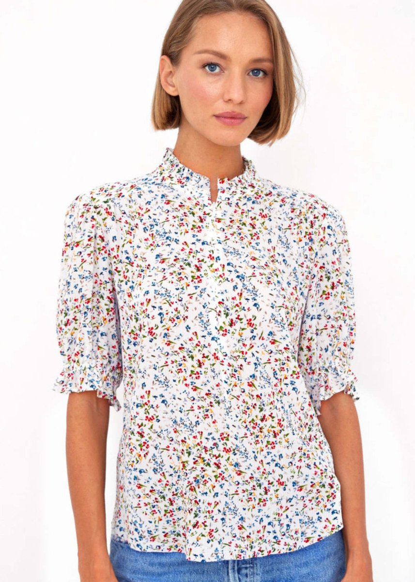 Soft Spoken Blouse in Meadow from GO SILK at Edito boutique