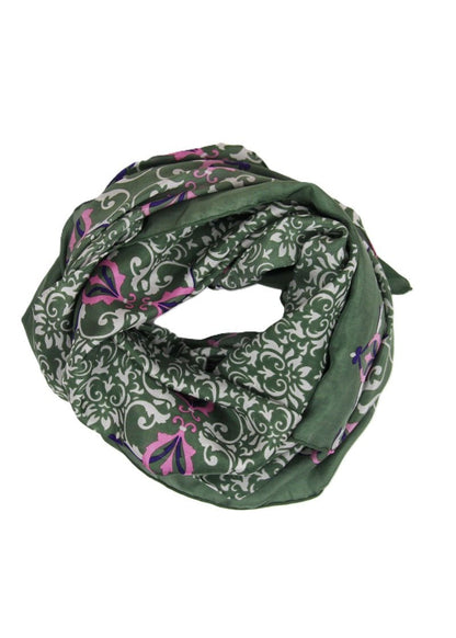 Sonata Silk Scarf in Khaki from LES BELLES VAGABONDES at Edito Boutique