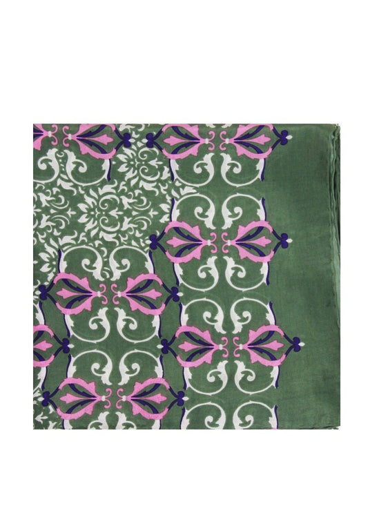 Sonata Silk Scarf in Khaki from LES BELLES VAGABONDES at Edito Boutique