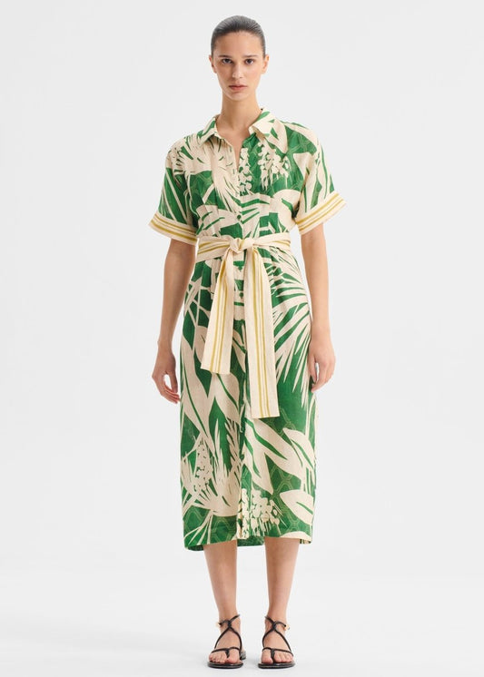 Sorrento Linen Shirt Dress in Print from MORRISON at Edito boutique