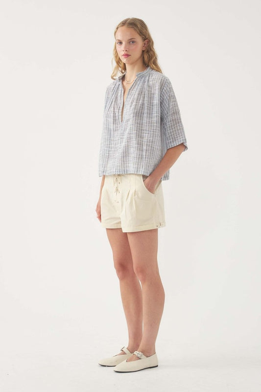S/S Paros Blouse in Blue Stripes from ANTIK BATIK at Edito boutique